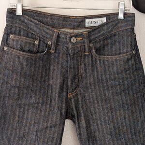 Gustin Herringbone Pattern Raw Selvedge Denim Jeans -- 30X34